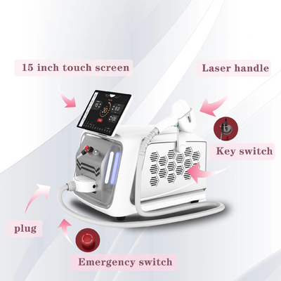 Portatif NO Q Switch 755nm 808 Nm Diyot Lazer Saç Kaldırma Makinesi