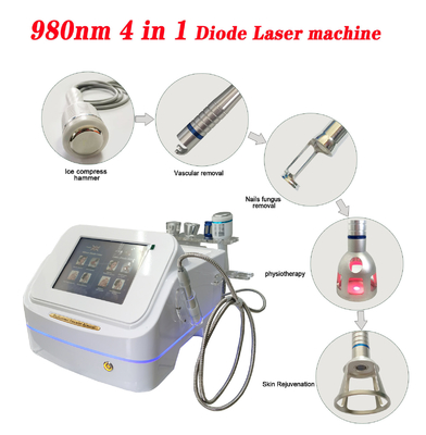 4 in 1 1980nm Diyot Lazer Makinesini Güzellik Salonları için Taşınabilir
