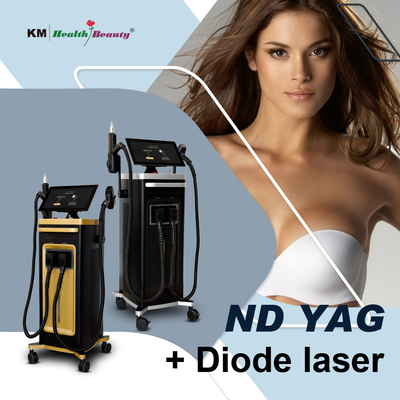 2 in 1 Lazer Diyot Makinesi Taşınabilir ve Sabit Dövme Kaldırma 810nm 808nm Q-Switched ND Yag Diyot Lazer 810nm