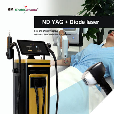 2 in 1 Lazer Diyot Makinesi Taşınabilir ve Sabit Dövme Kaldırma 810nm 808nm Q-Switched ND Yag Diyot Lazer 810nm